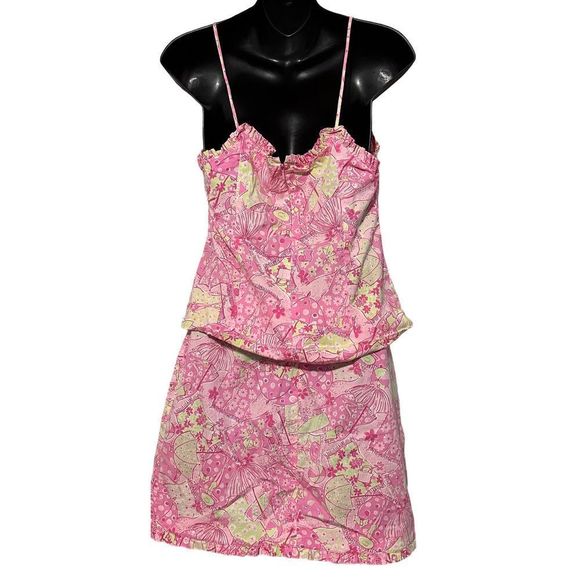 RARE Beautiful Lilly Pulitzer Vintage 2pc “Beach Blanket Bingo” Spaghetti Strap - Picture 4 of 6